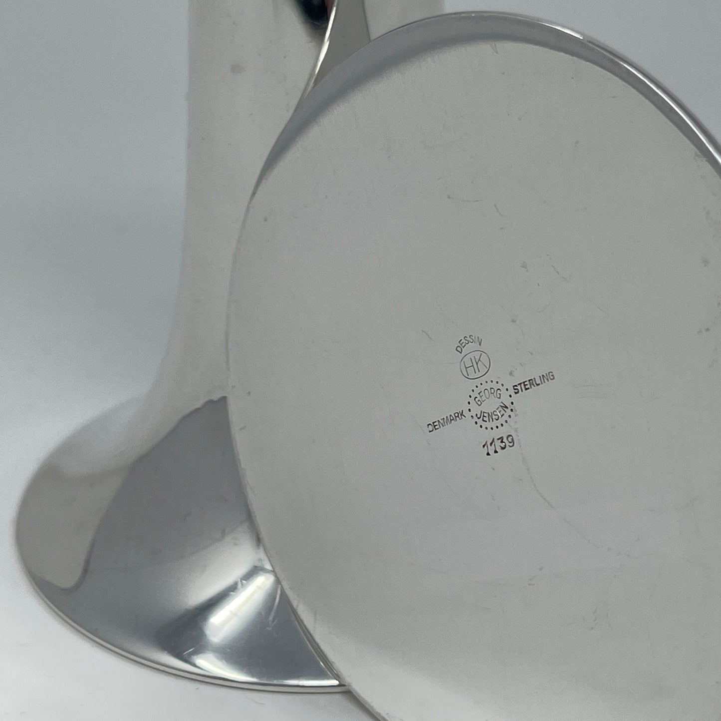 Estate Georg Jensen Sterling Silver Candlesticks No 1139 Pair