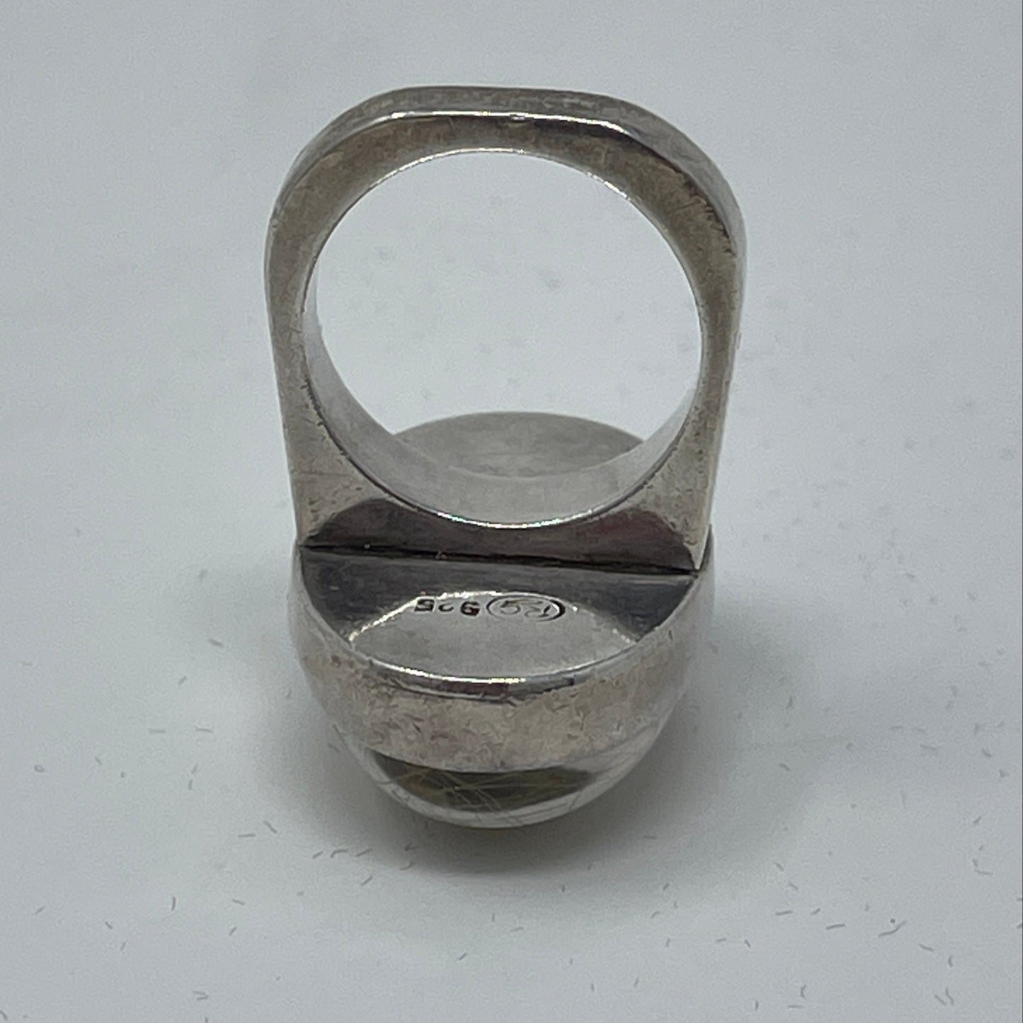 Sterling Silver and Rutilated Quartz Oval Ring