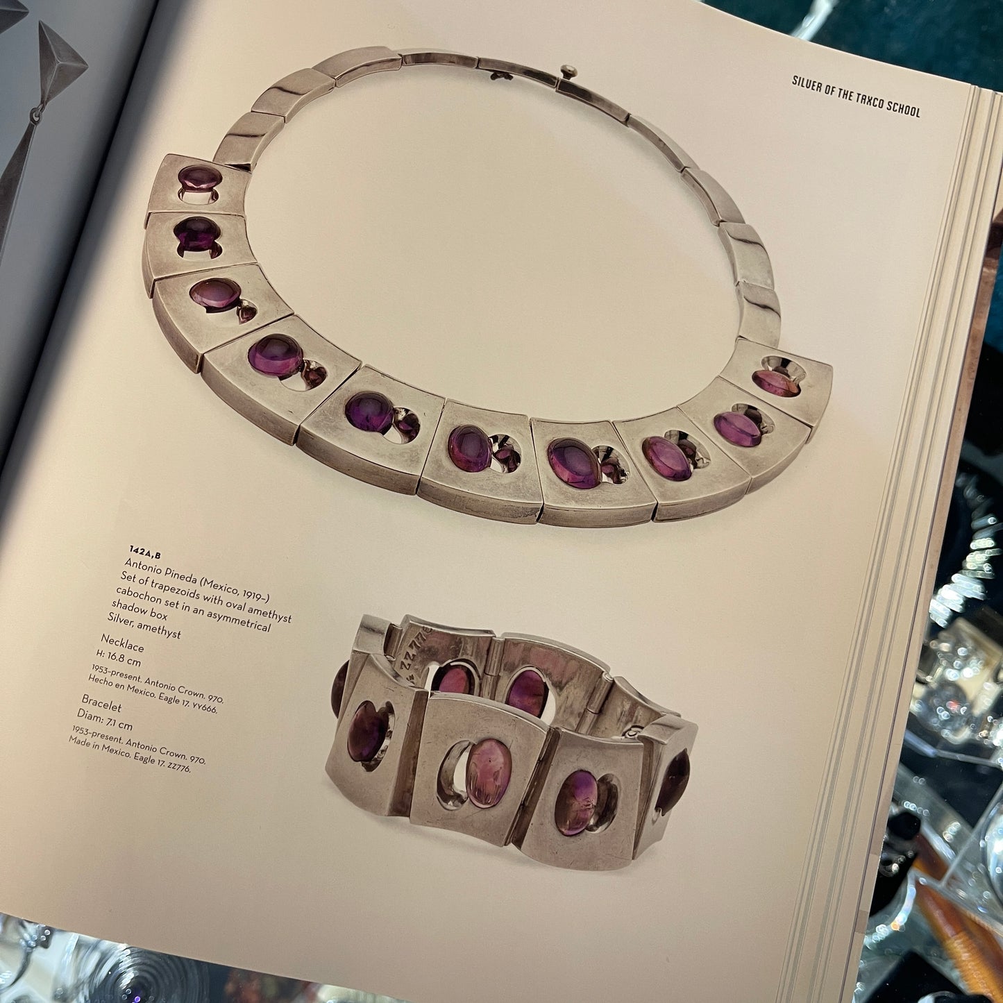 Estate Antonio Pineda Silver and Amethyst Collar Necklace