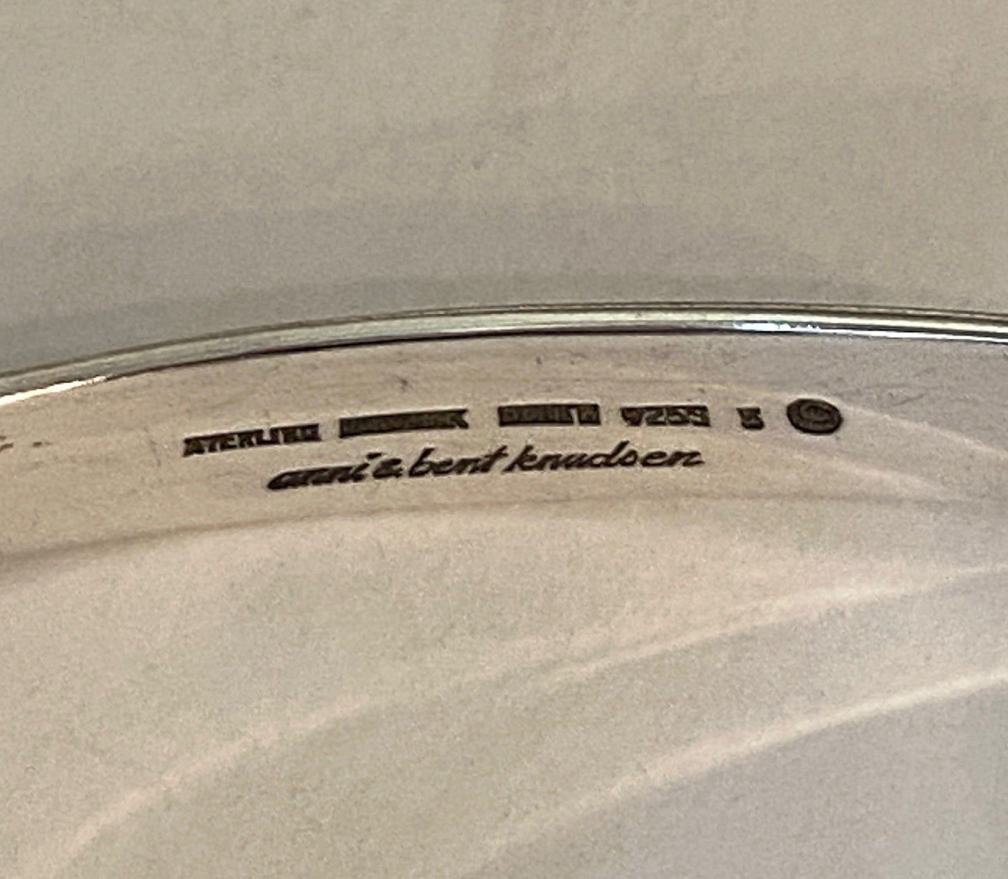 Bent Knudsen Sterling Silver Neck Ring with Amethyst Bullet Cabuchon