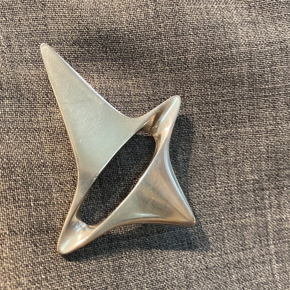 Georg Jensen Sterling Amorphic Brooch No 339 by Henning Koppel