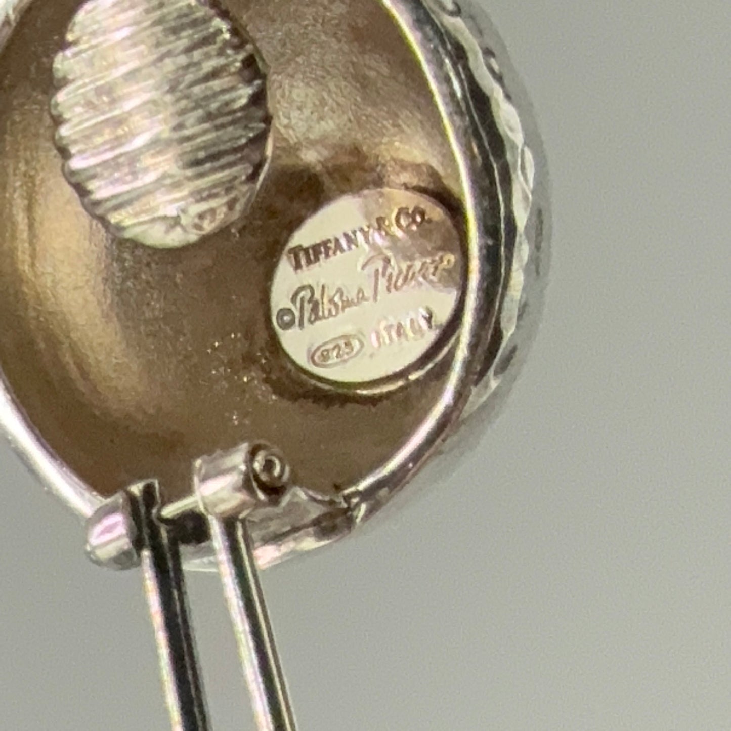 Estate Paloma Picasso for Tiffany & Co. Sterling Silver Hammered Clip On Dome Earrings