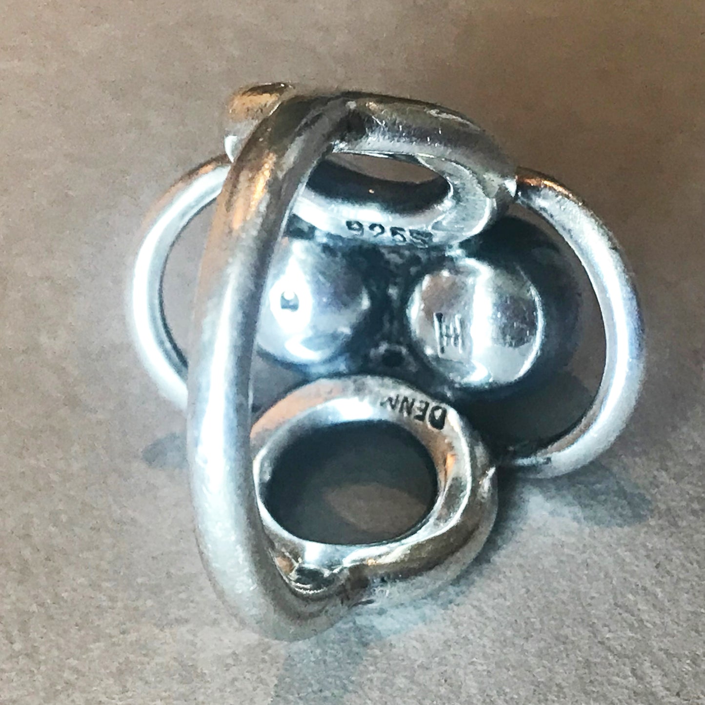 Estate Hans Hansen Sterling Silver Rounds Modernist Ring