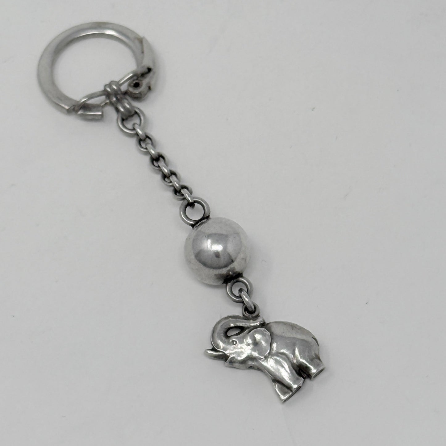 Estate Georg Jensen Sterling Silver Elephant Charm on Keychain by Harald Nielsen No 45