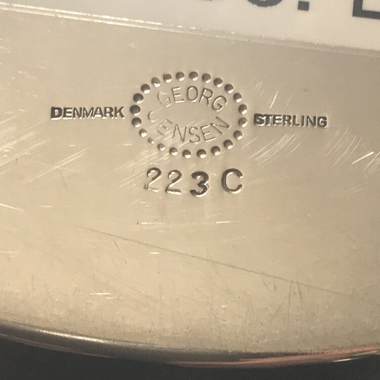 Georg Jensen Sterling Silver Small Hammered Oval Tray No 223C