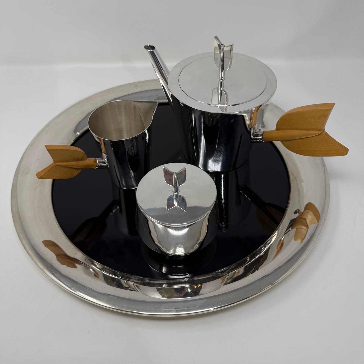 Estate Sterling Silver Pampaloni Three-piece Tea Set by Gio Ponti