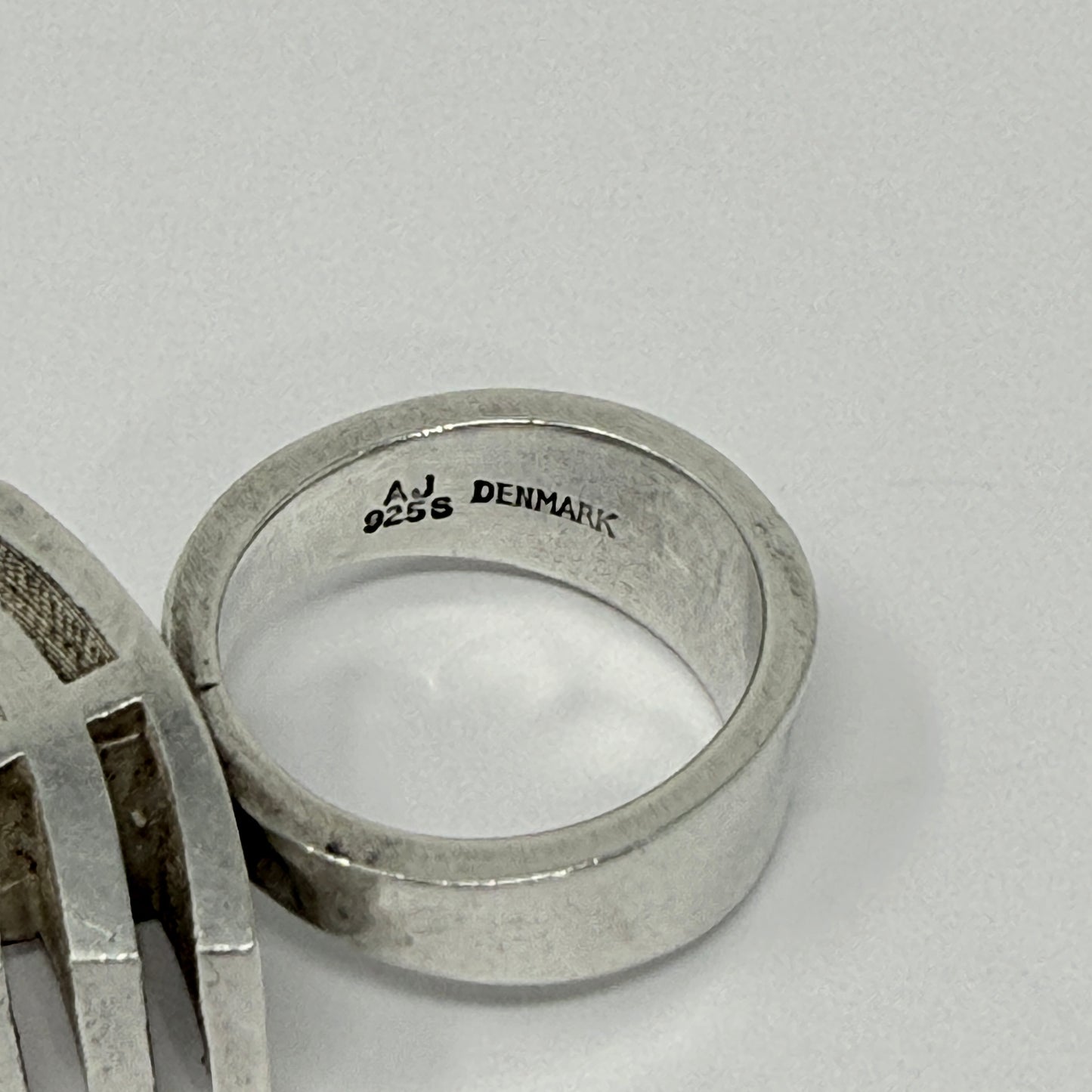 Estate Sterling Silver Abstract Tree Ring Arne Johansen Denmark