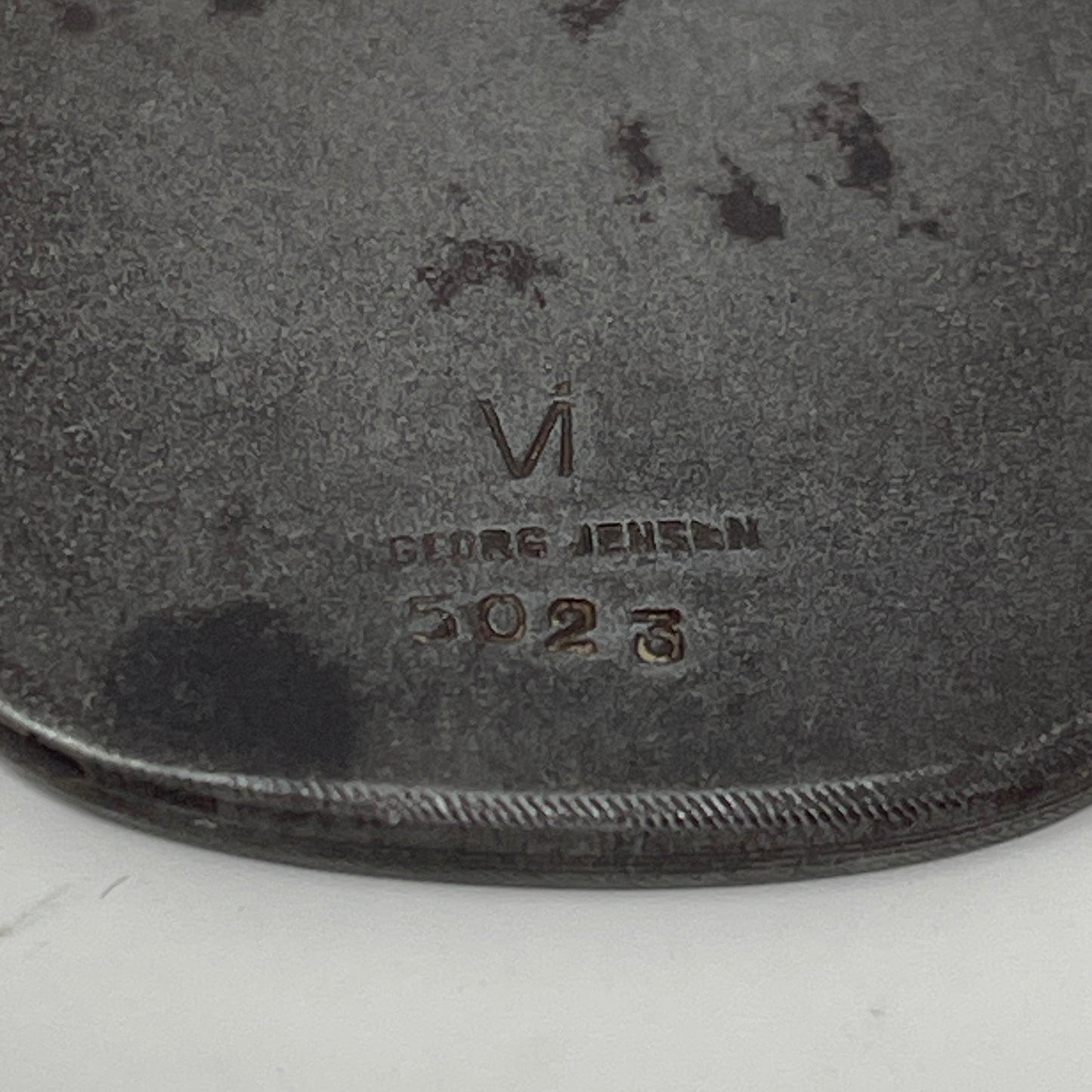 Estate Sterling Silver and Iron Two Elephants Pendant by Georg Jensen No 5023