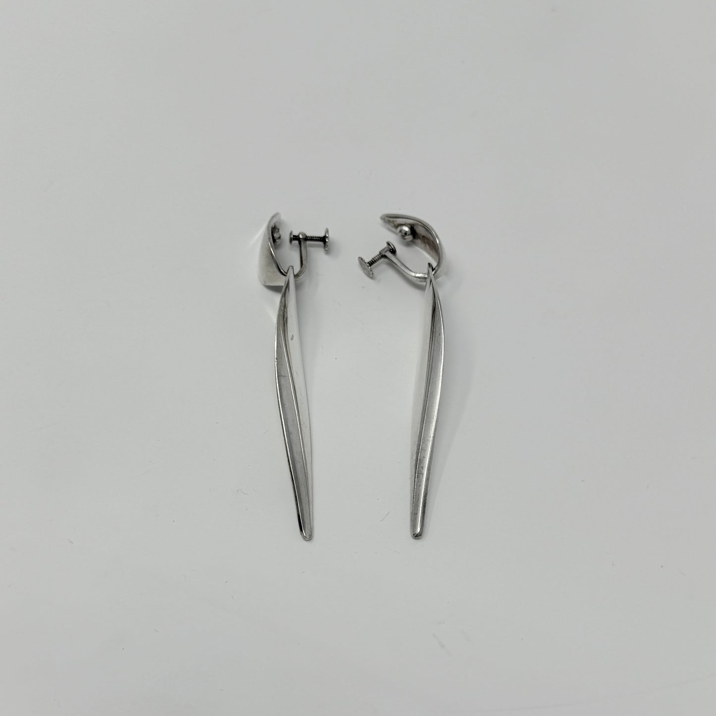 Estate Georg Jensen Sterling Silver Dangle Clip-On Earrings by Nanna Ditzel No. 128A