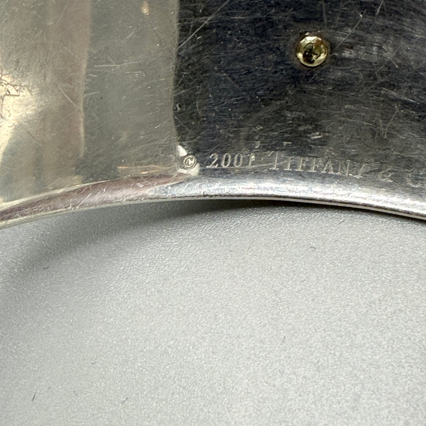 Estate Tiffany & Co. Sterling Silver and 18KT Rose and Yellow Gold Dragonfly Cuff