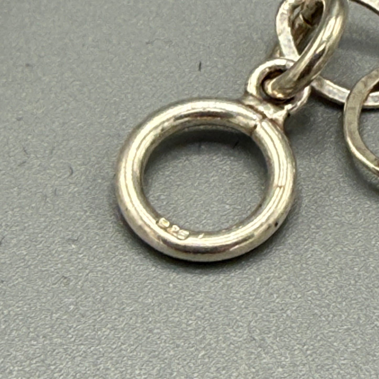 Estate Sterling Silver Flat Oval Link Chain with Toggle Clasp