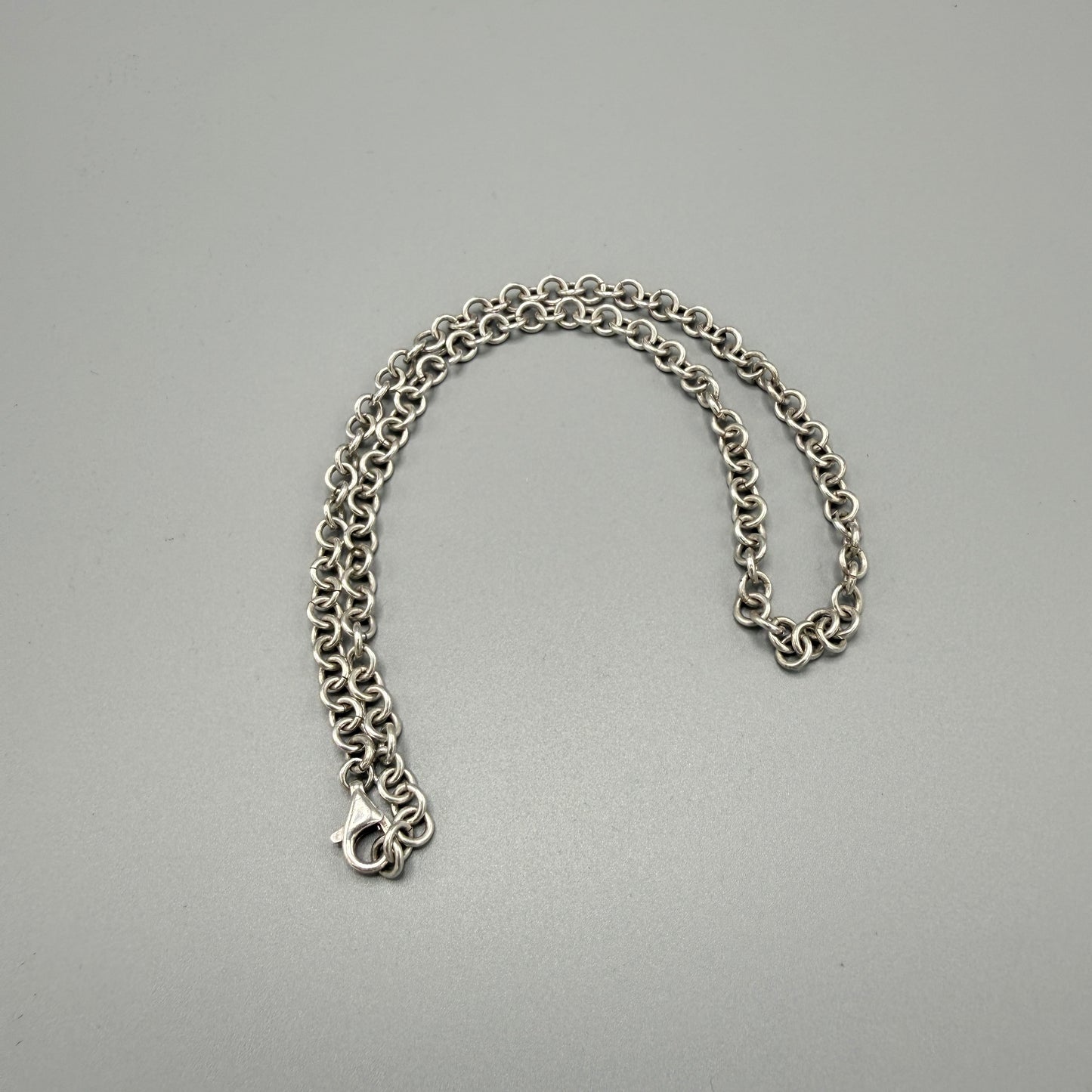 Estate Sterling Silver Chain Round Link Necklace