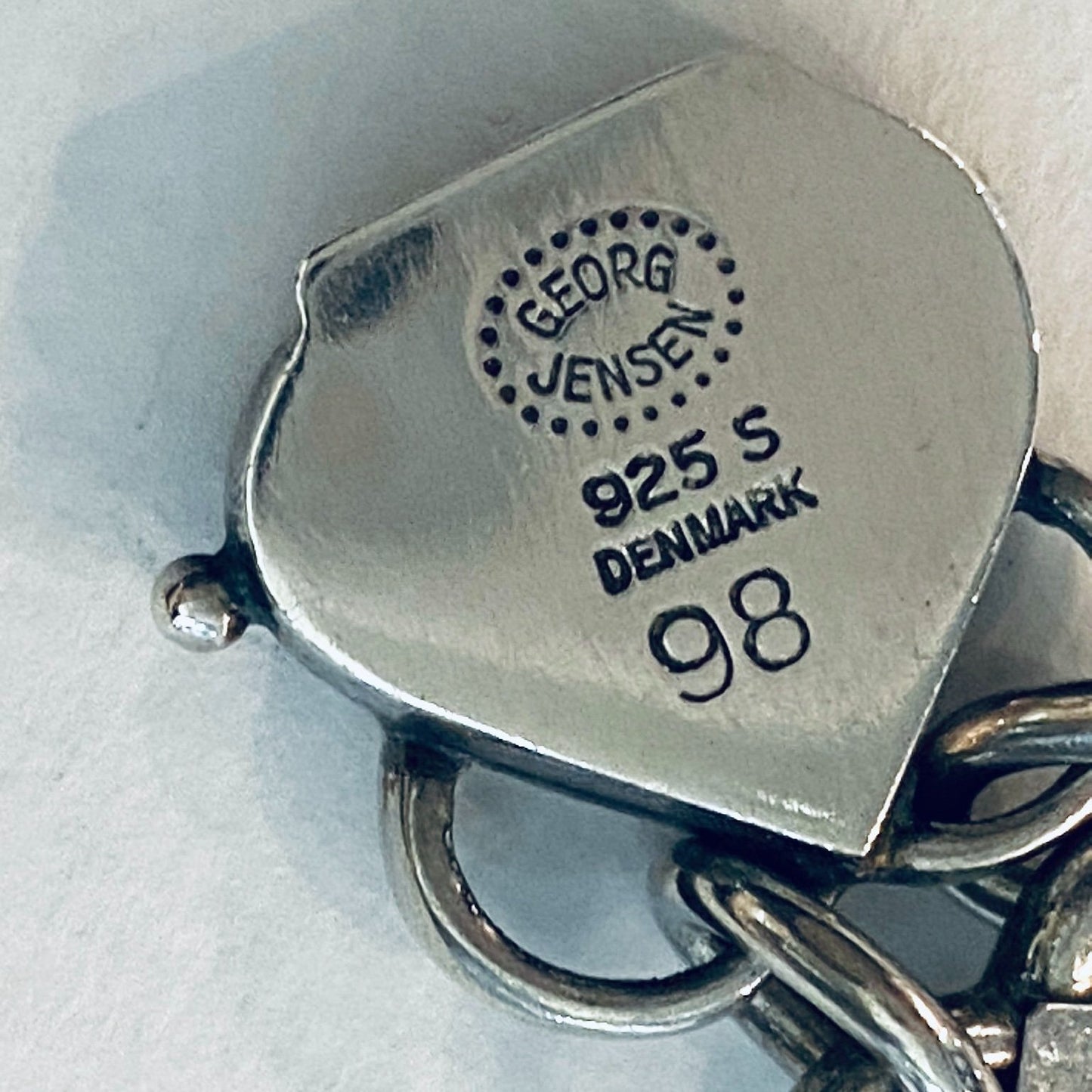 Estate Georg Jensen Sterling Silver Heart Bracelet by Arno Malinowski No. 98