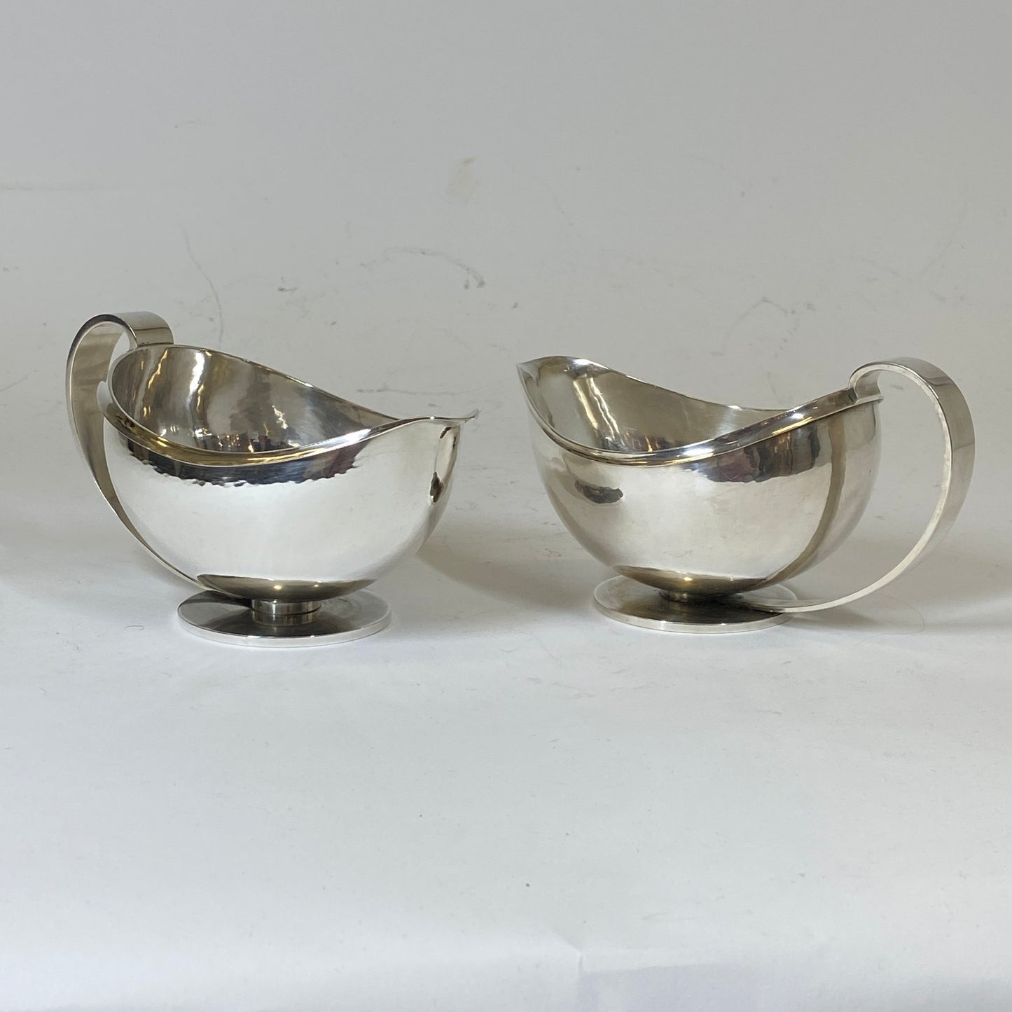 Estate Pair of Georg Jensen Sterling Silver Art Deco Sauceboats by Harald Nielsen No. 761
