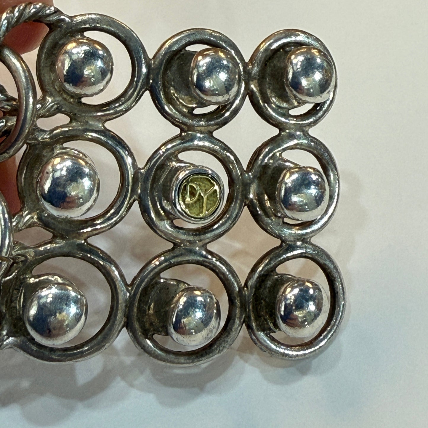 Estate Sterling Silver David Yurman Chain Necklace with 18K Gold DY Hallmark