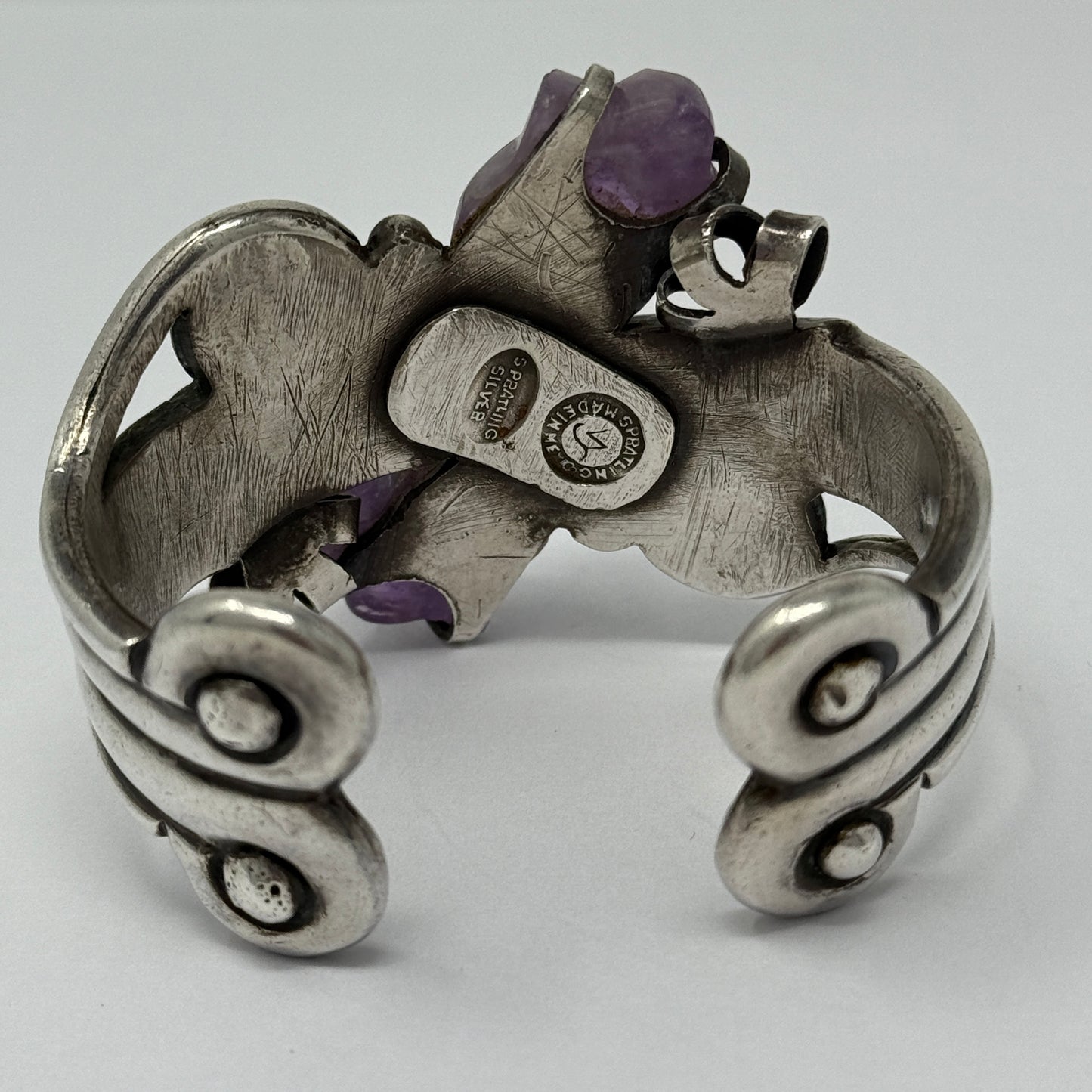 Estate William Spratling Sterling Silver and Amethyst "Continuity" Cuff