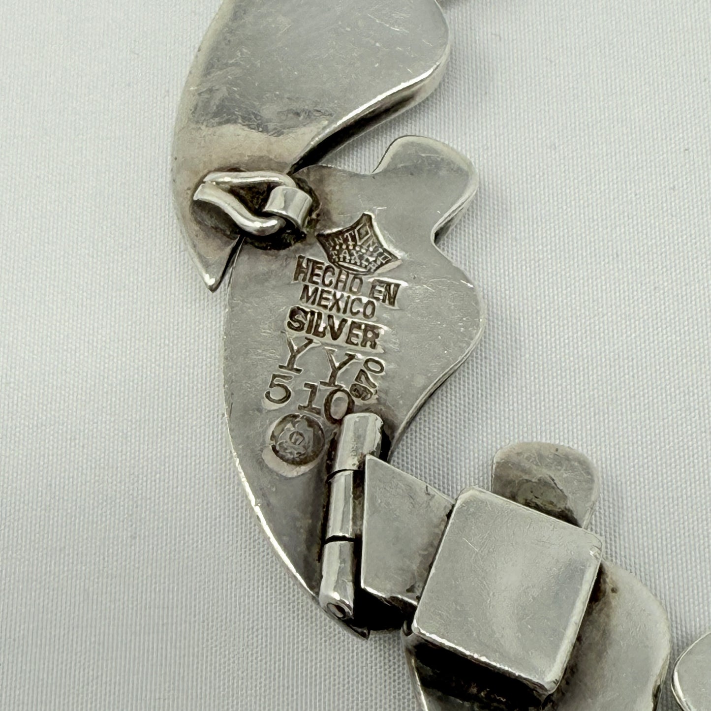 Estate Antonio Pineda 970 Silver Leaf Collar Necklace