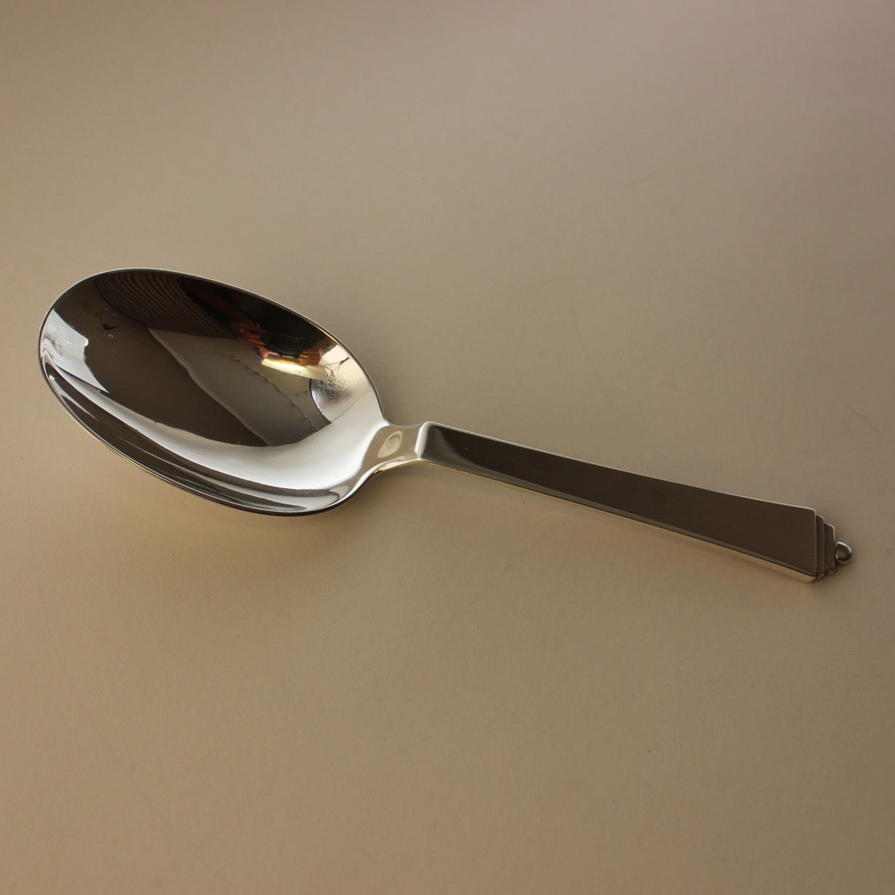 Estate Georg Jensen Pyramid Sterling Silver Serving Spoon Medium