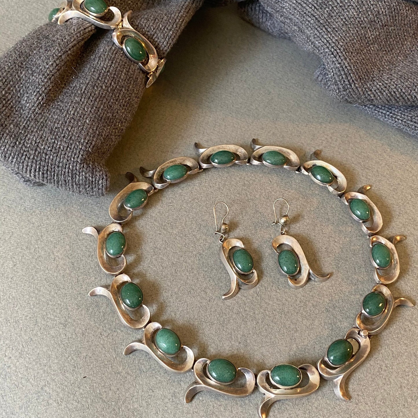 Antonio Pineda Sterling Silver and Aventurine Quartz Necklace