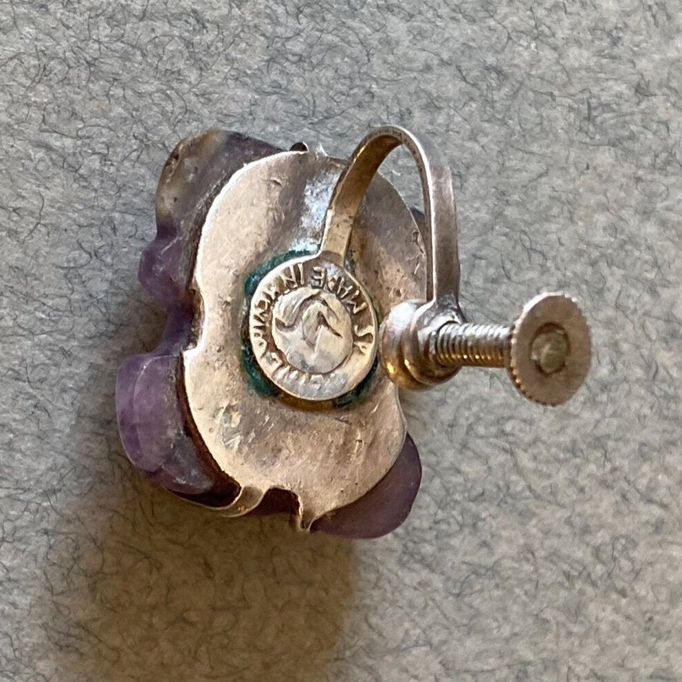 William Spratling Sterling Silver and Amethyst Earrings