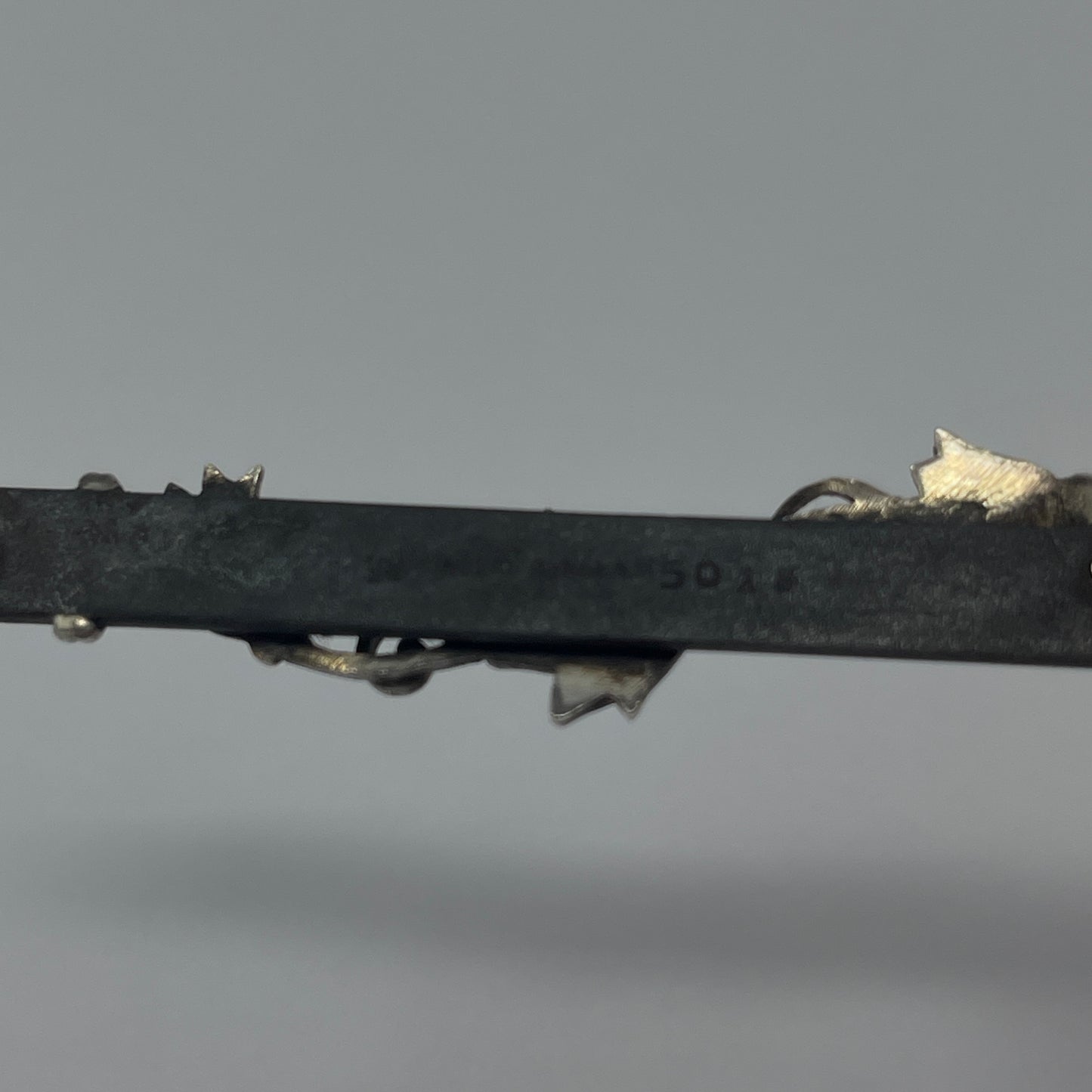 Estate Georg Jensen Iron and Sterling Silver Foliage Brooch No 5018 by Gundorph Albertus