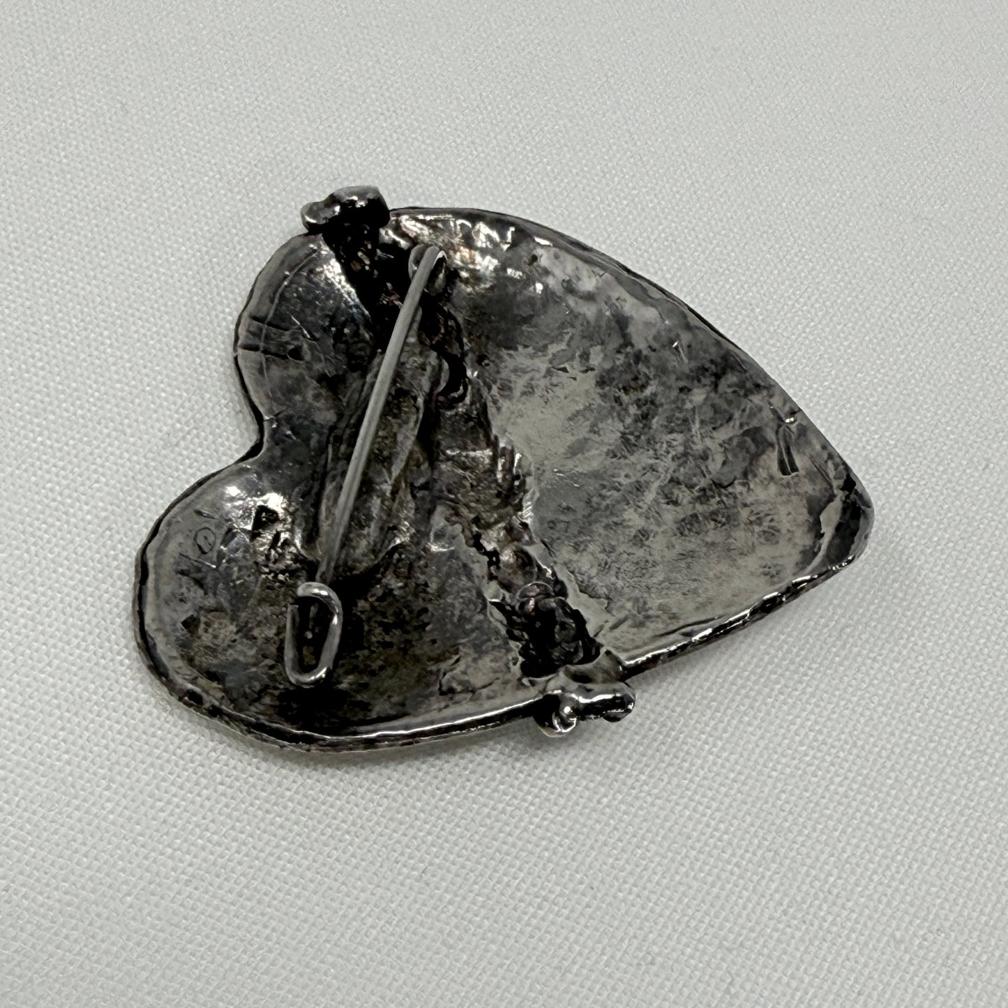 Sidney Carron Silver Plated Knotted Heart Brooch