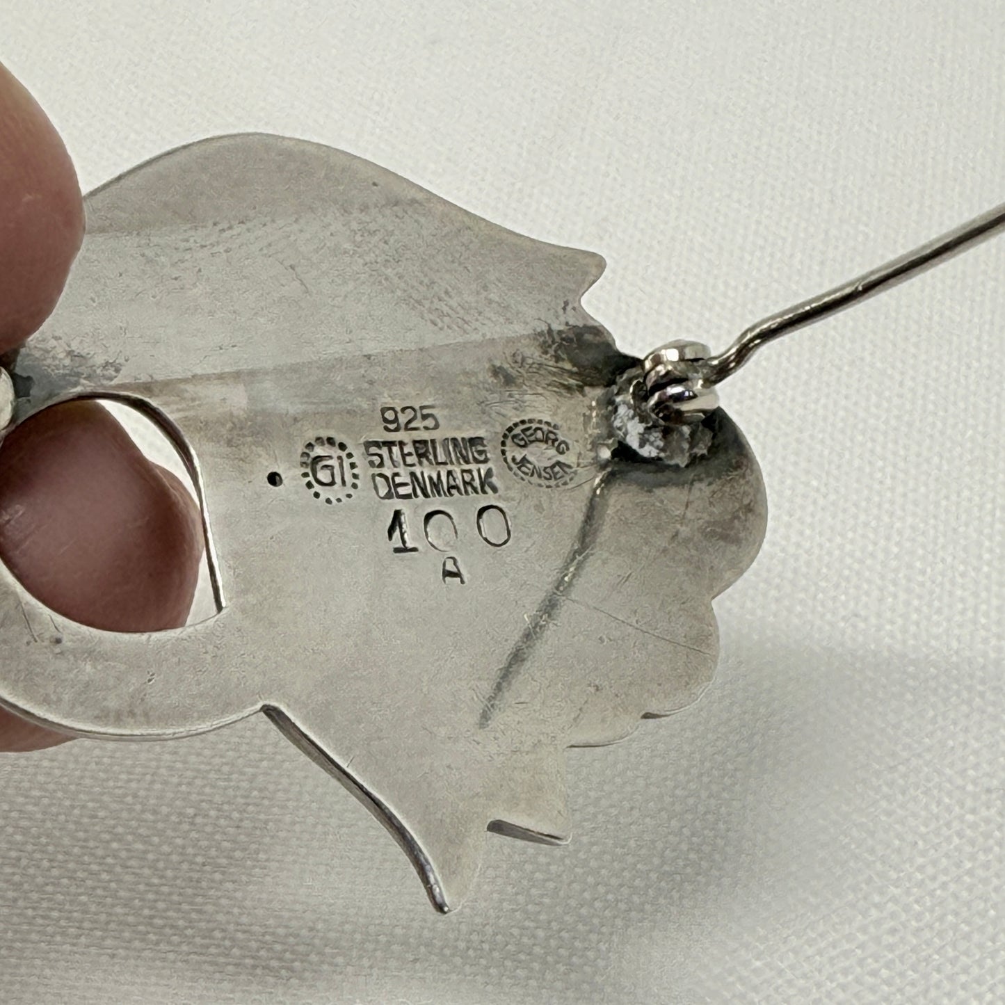 Estate Georg Jensen Sterling Silver Tulip Brooch No 100A