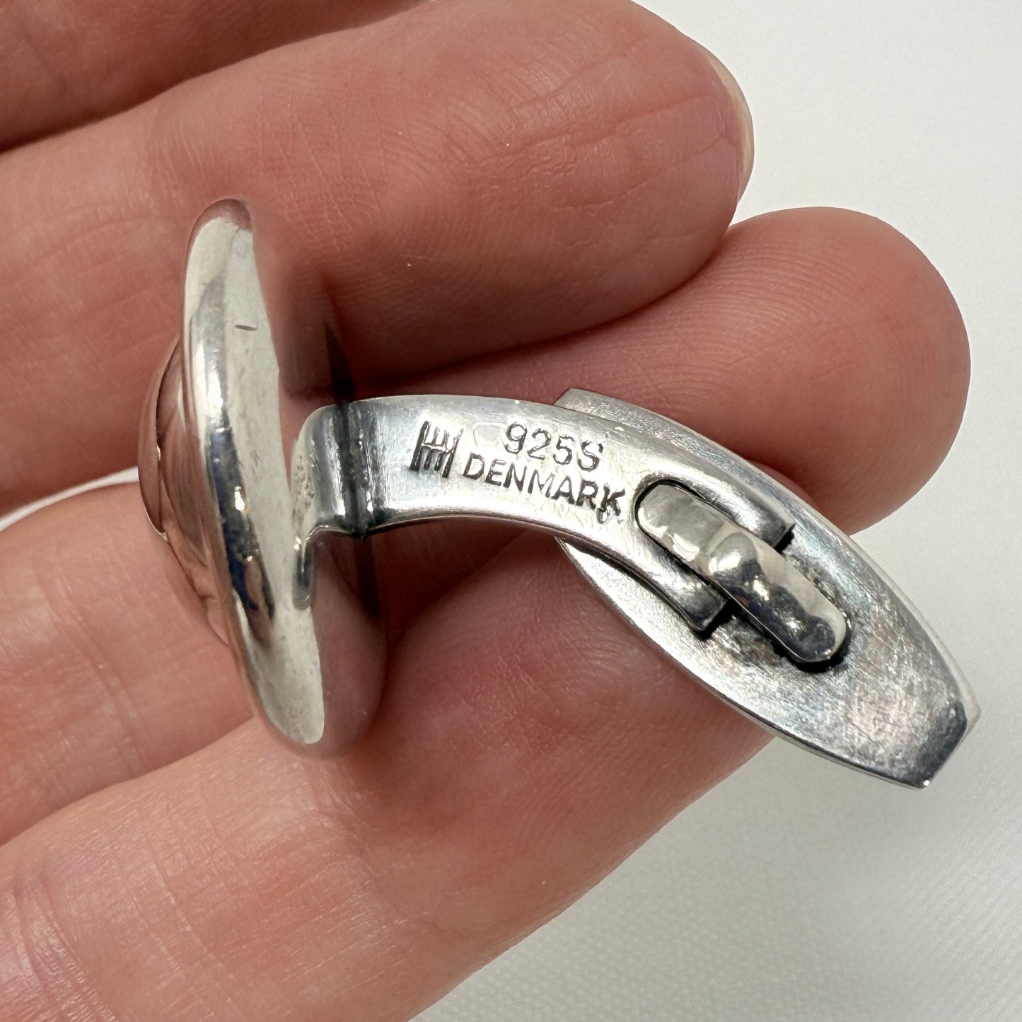 Hans Hansen Oversized Oval Sterling Silver Cufflinks No 611