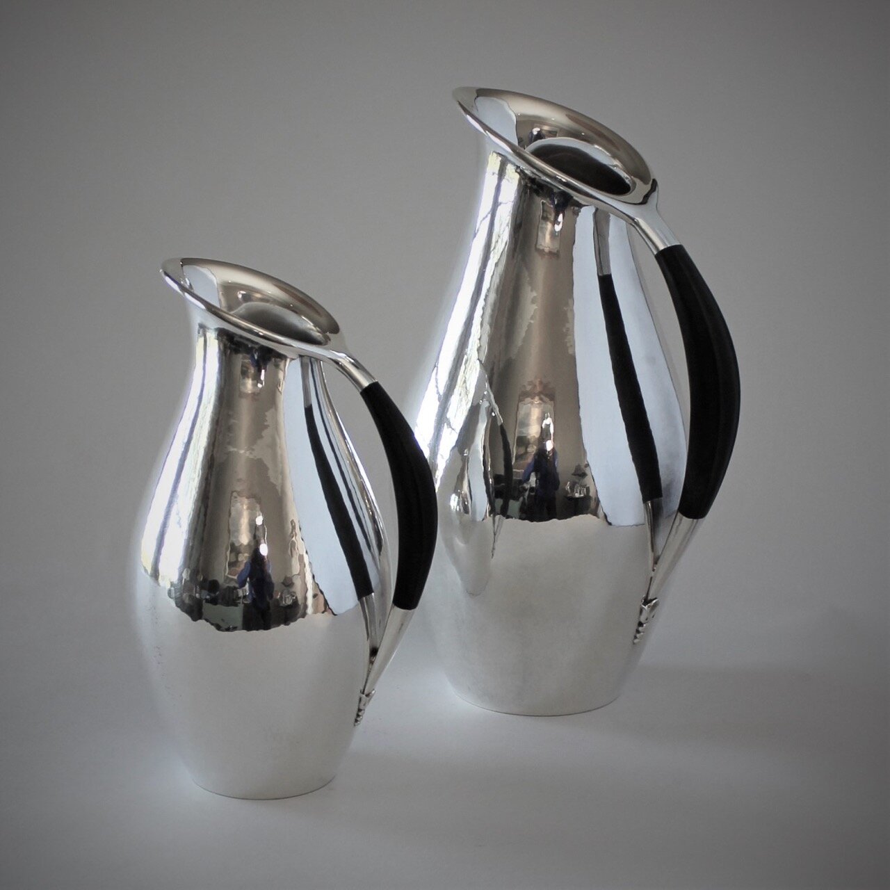 Georg Jensen Sterling Silver Extra Large Pitcher with Ebony Handle No.432F by Johan Rohde