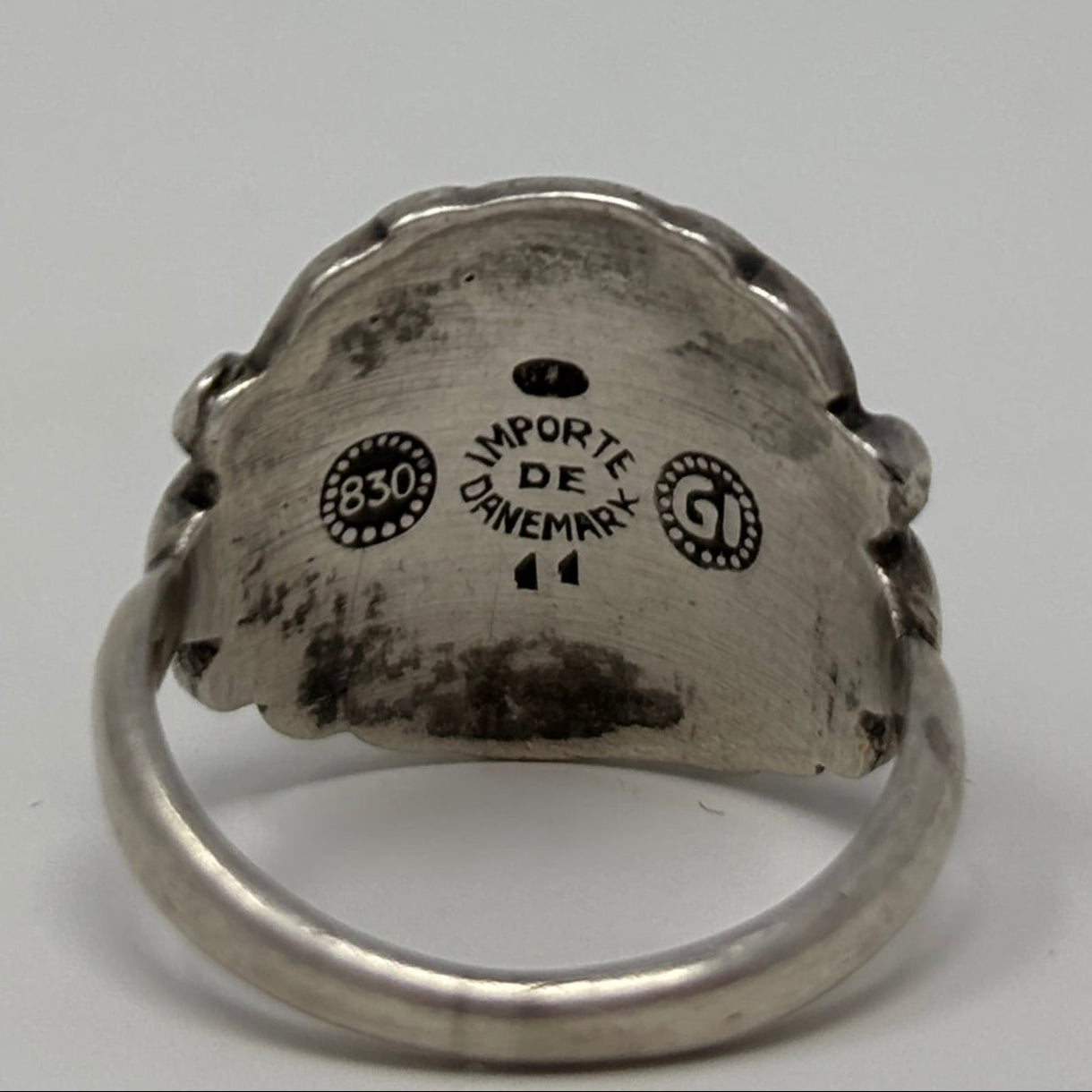 Estate Georg Jensen 830 Silver French import Hallmarks Carnelian Ring No 11 (early marks 1920's)