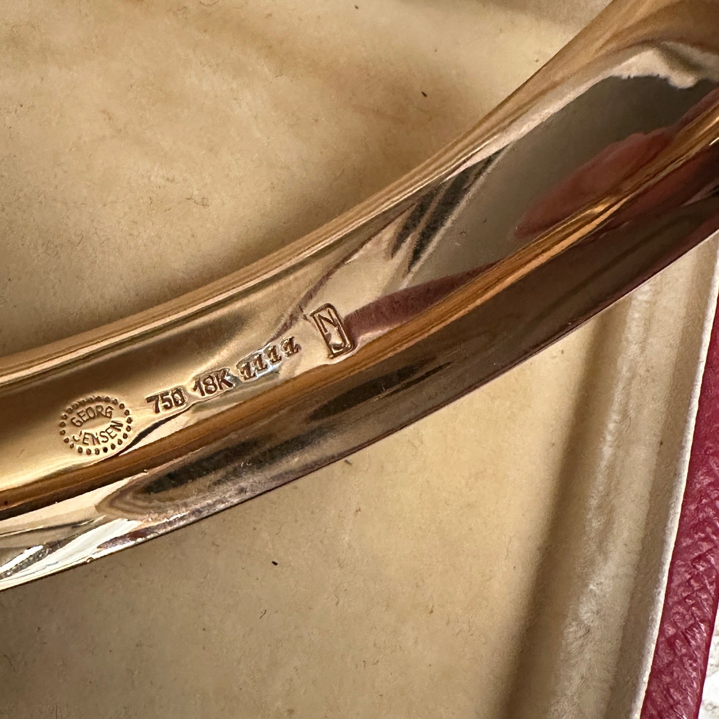 Estate Georg Jensen 18K Gold Bangle Design No. 1111 by Nanna Ditzel