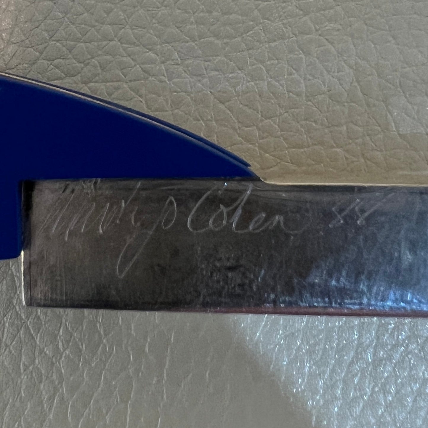 Mardi Jo Cohen Handmade Sterling Silver, Formica, & Plexiglass 3 Tine Memphis Design Dessert Forks 3 Pieces in Blue, Salmon, and White