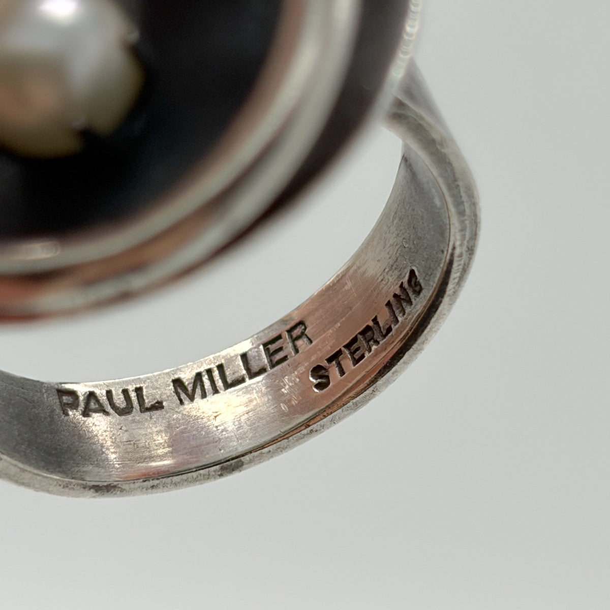 Estate Sterling Silver and Pearl Ring by Paul Miller