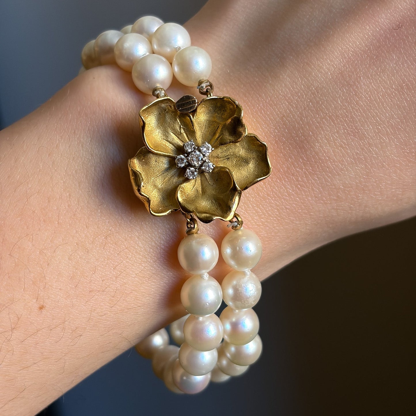 Estate Cultured Akoya Pearl Necklace with Convertible Bracelet by Raymond C. Yard