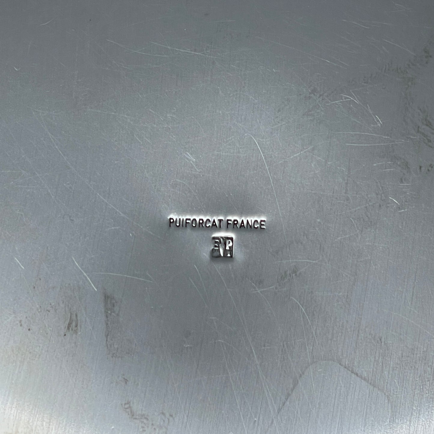 Estate Puiforcat Silver Plated Lidded Dish with Chestnut Color Optical Glass Finial