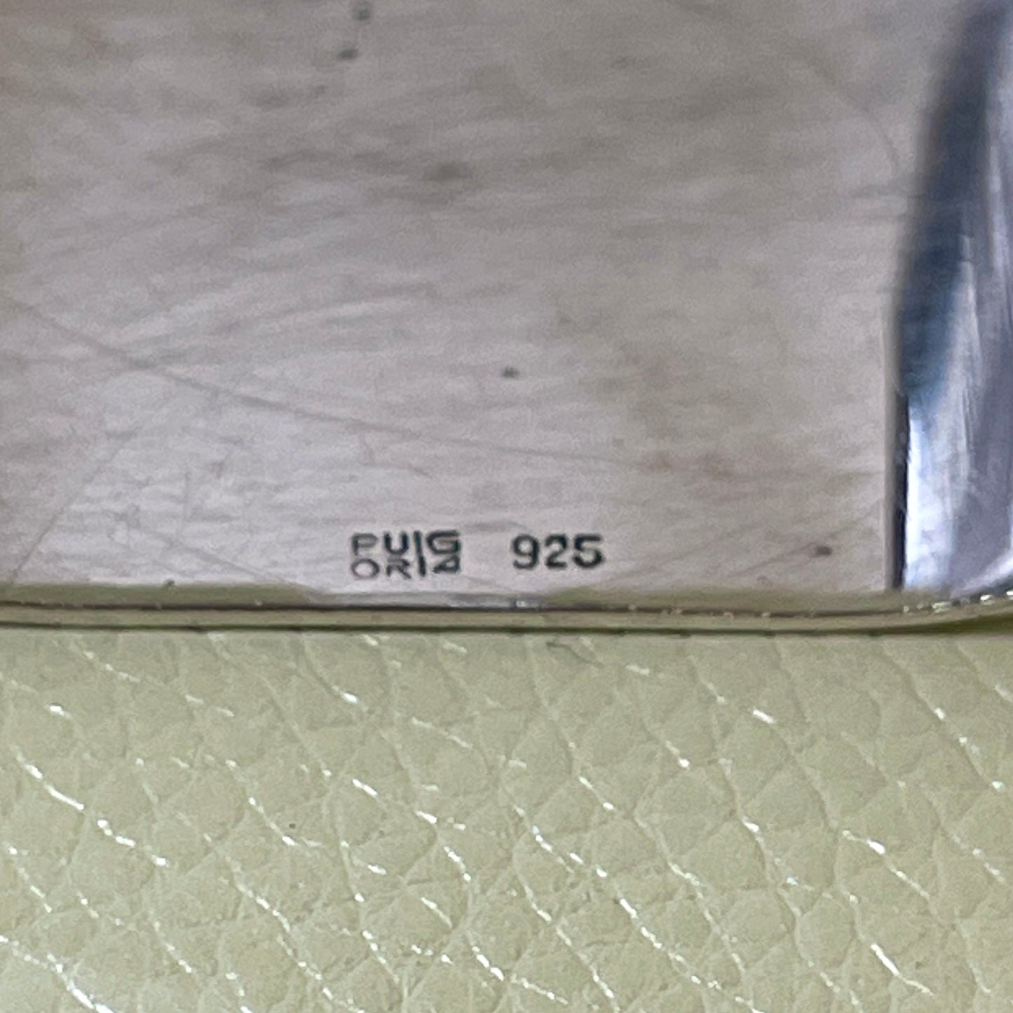 Estate Sterling Silver Wide Cuff Bracelet with Circle Ring by Puig Doria