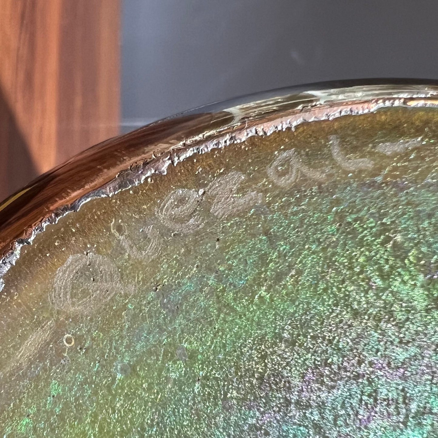 Quezal Vase with Gorham Sterling Silver Overlay