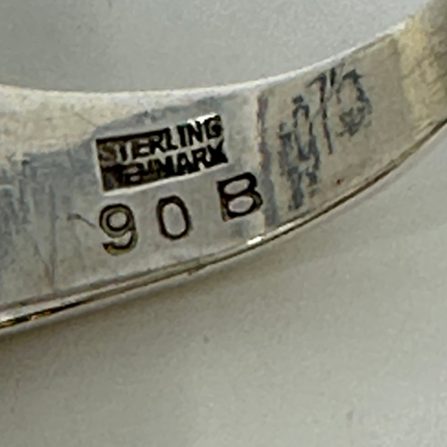 Georg Jensen Modernist Sterling Silver Ring No. 90B with Chrysoprase