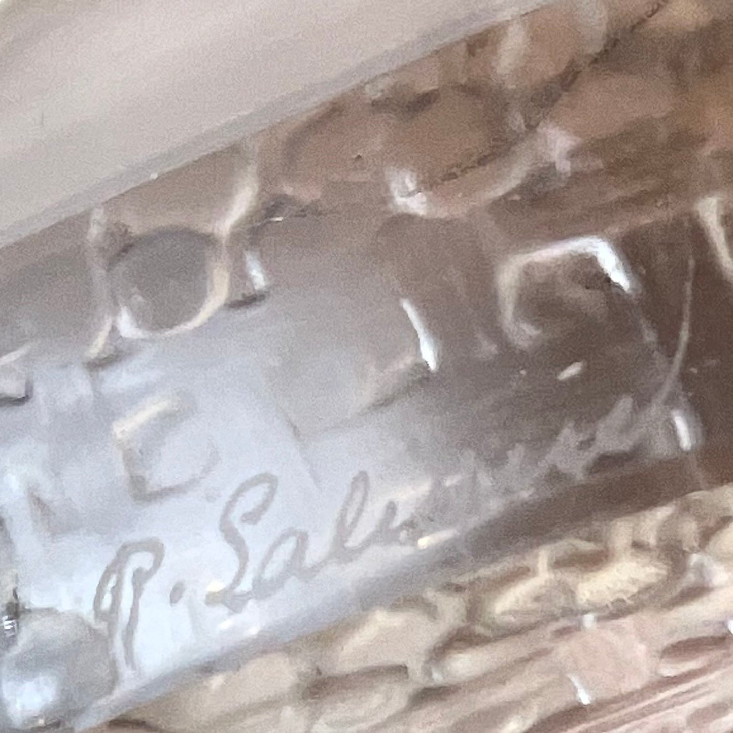 Estate René Lalique “Basket Weave” Menu Holders in Molded Glass