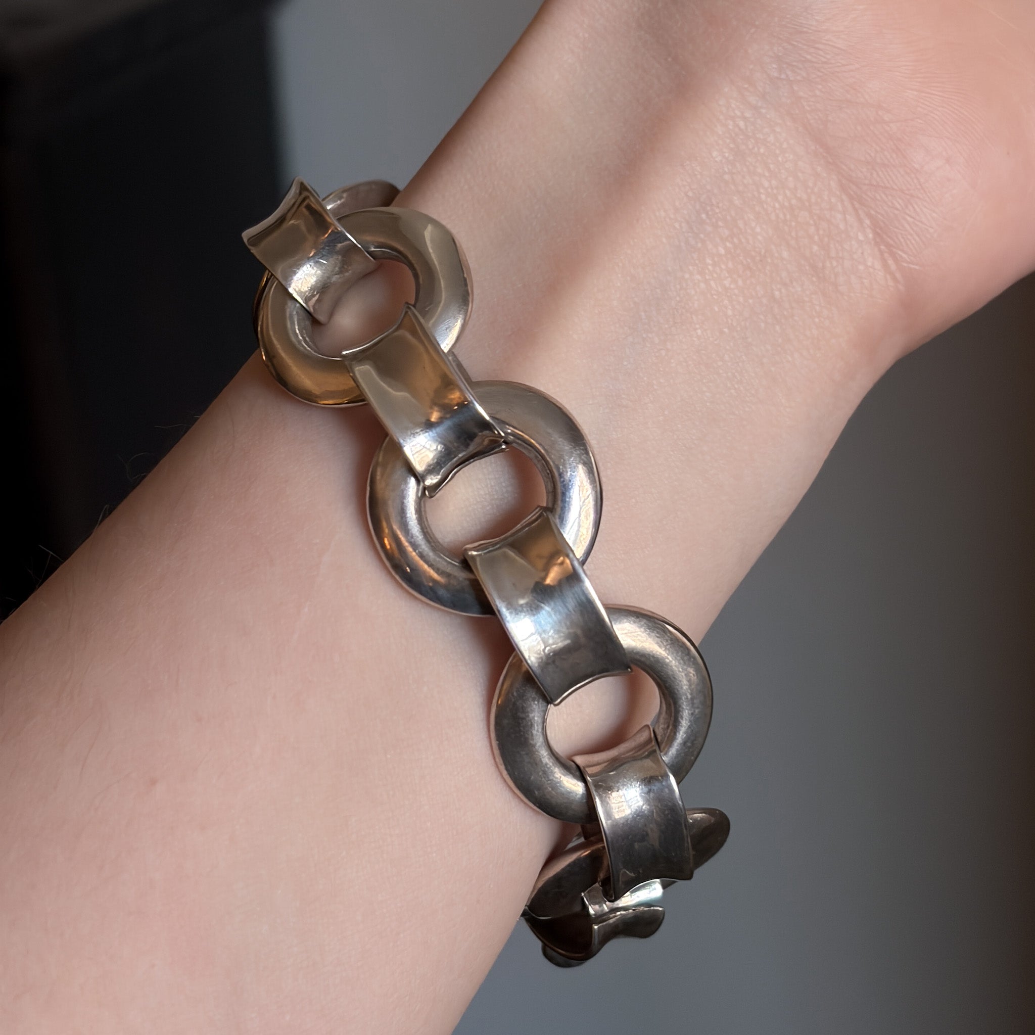 Estate Robert Lee Morris Sterling SIlver Circular Link Bracelet