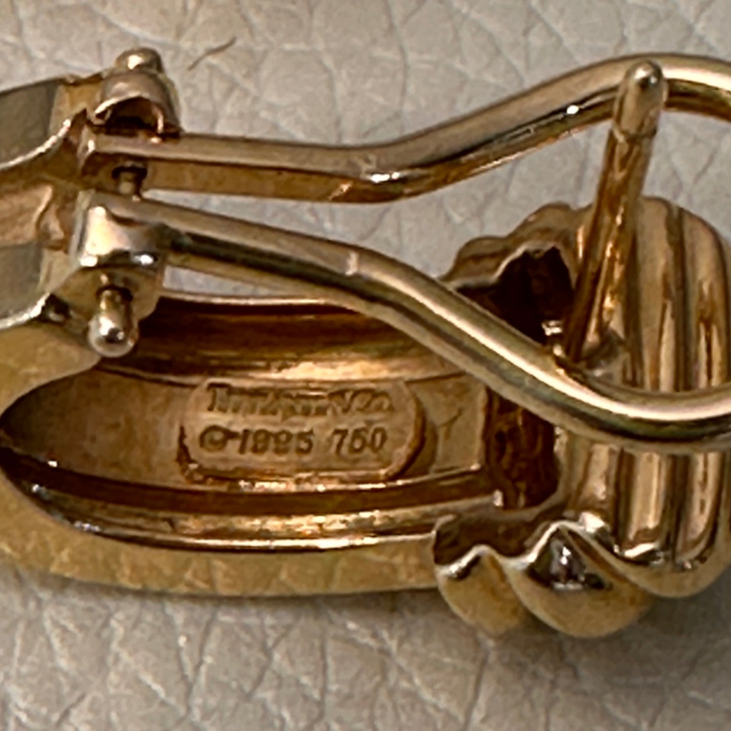 Estate Tiffany & Co. 18K Gold "Atlas" Earrings with Omega Back