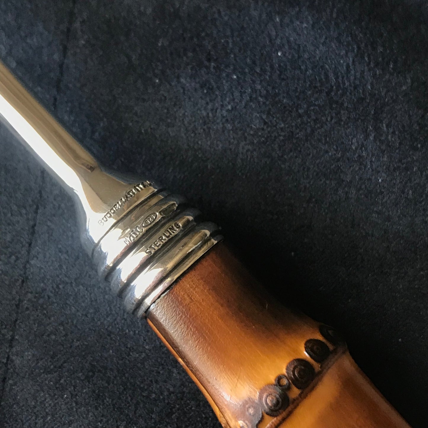 Buccellati Sterling Silver Cutlery Pattern "Tahiti" Serving Spoon & Fork