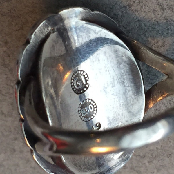 Georg Jensen Sterling Silver and Lapis Lazuli Ring No. 19