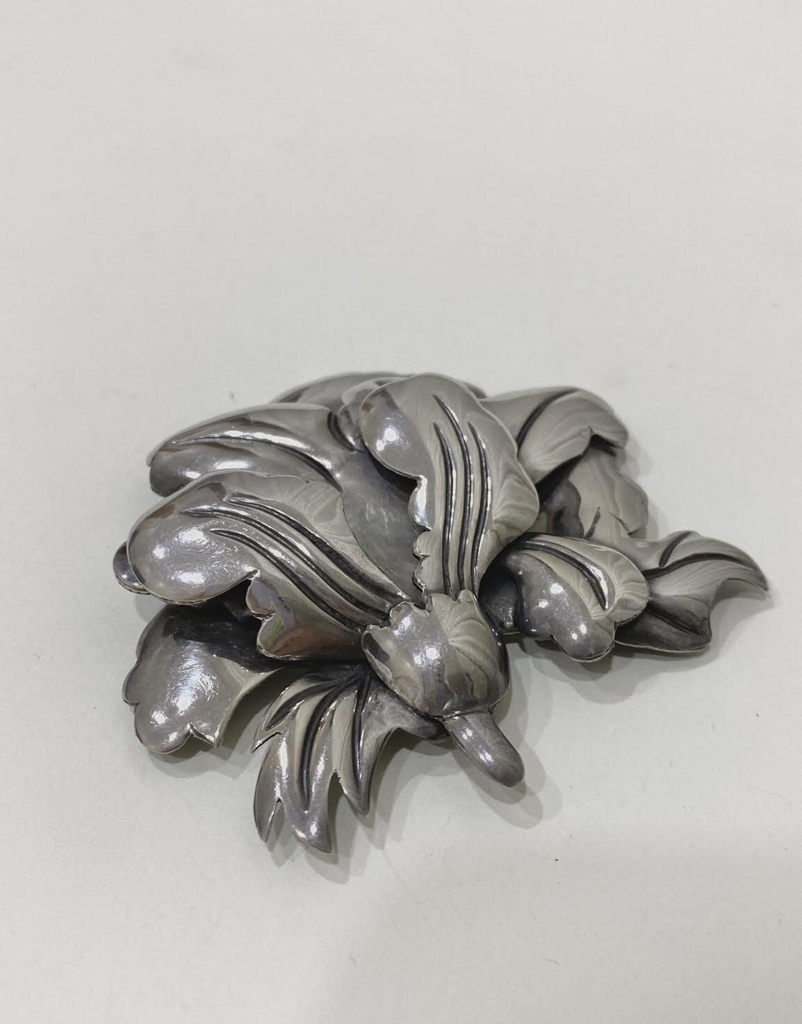 Antonio Pineda Silver Flower Brooch