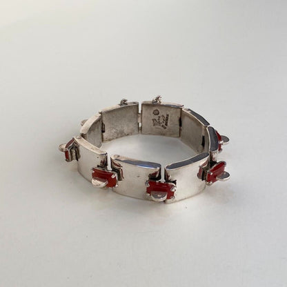 Antonio Pineda Silver and Carnelian Bracelet