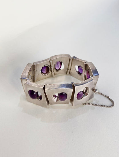 Antonio Pineda Silver and Amethyst Bracelet