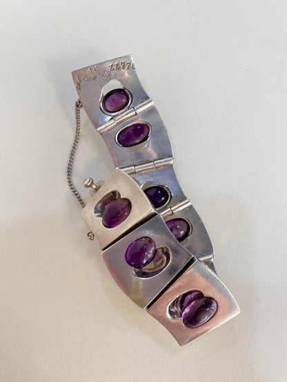 Antonio Pineda Silver and Amethyst Bracelet