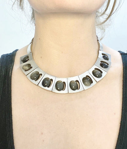 Antonio Pineda Silver and Labradorite Necklace