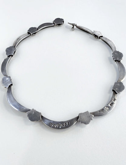 Antonio Pineda Silver and Obsidian Necklace