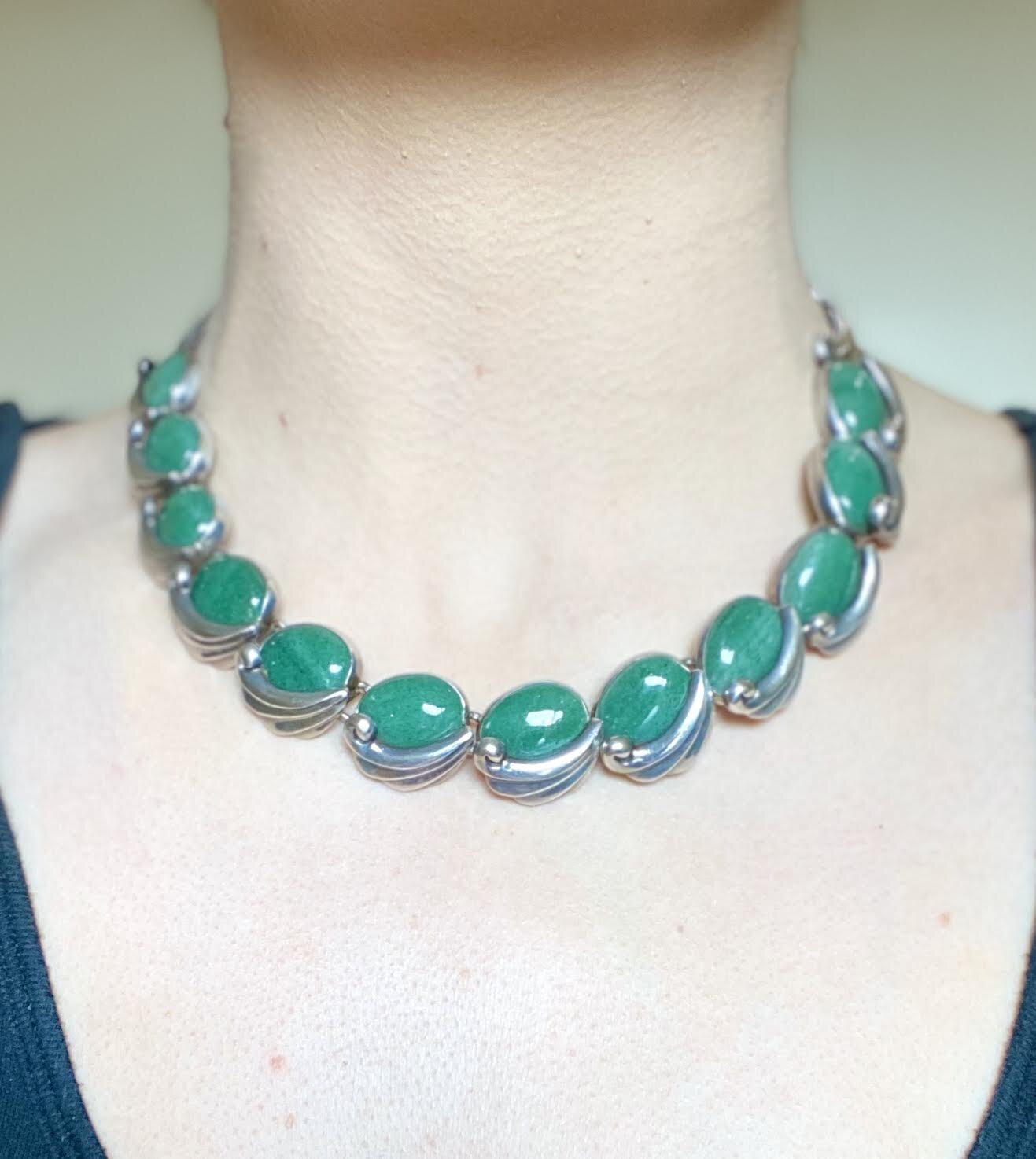 Antonio Pineda Silver Aventurine Quartz Necklace